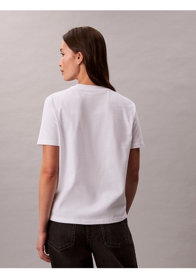 Calvin Klein Kısa Kollu Payetli Ck Grafikli Kadın Beyaz T-shirt Lv044e215g-yaa Beyaz