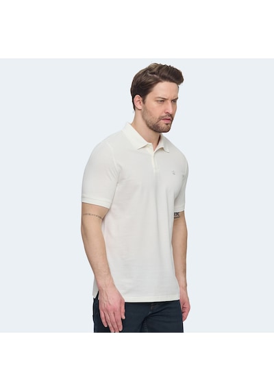 Lumberjack 5M MB CT953 POLO T SH 5FX Erkek  Kırık Beyaz Tişört