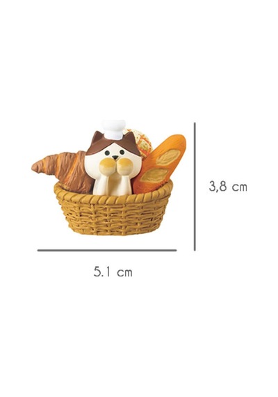 Ekmek Sepetindeki Kedi Mini Figür