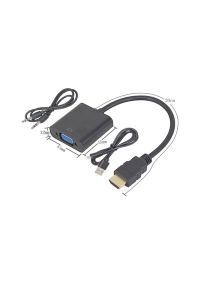 Hdmi To Vga Kablo Çevirici Dönüştürücü Ses Uydu Receiver Ps3 Ps4 (250382997)