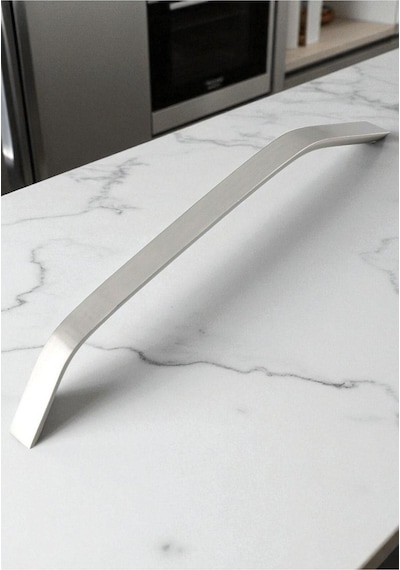 Şahin Alüminyum Metal Lüks Modern Mobilya Çekmece Mutfak Dolabı Kulpu İnox 192mm 5 Adet Inox