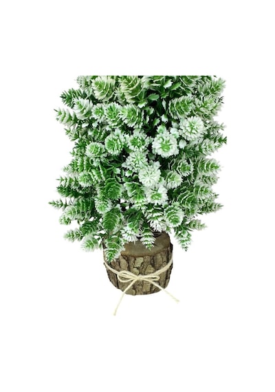 Yapay Çiçek Bonsai Ağacı Beyaz Kozalaklı Kütük Saksıda Dekoratif Yapay Ağaç Bonzai 30 15 Cm