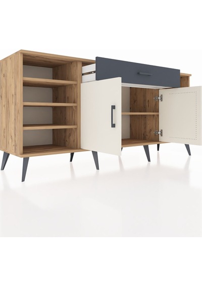 Hyperion Konsol 7 Raflı Tek Çekmeceli 2 Kapaklı 176x44x83 Çam-aytaşı/antrasit Aytaşı/antrasit Hyperion Konsol 7 Raflı Tek Çekmeceli 2 Kapaklı 176x44x83 Çam-aytaşı/antrasit Aytaşı/antrasit
