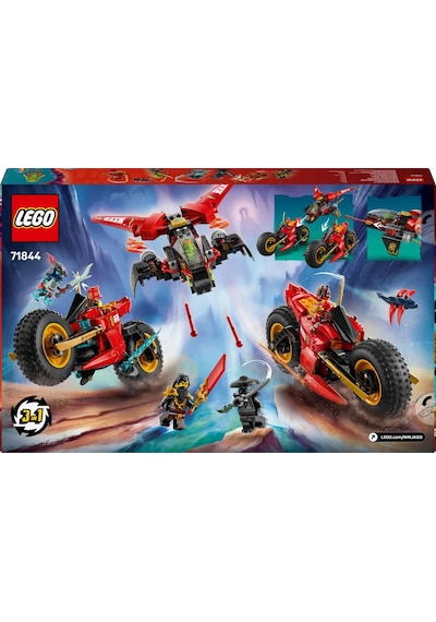 LEGO® NINJAGO® Ninja Savaş Aracı 71844 - 8 Yaş ve Üzeri Çocuklar için 3’ü 1 Arada Oyuncak Yapım Seti (561 Parça)