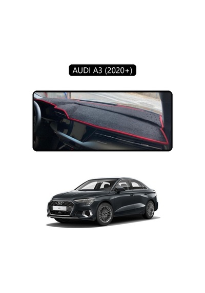 Audi A3 2020+ Torpido Koruma Halısı Siyah Kenar