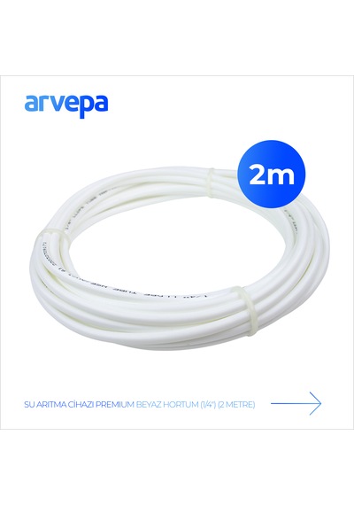 Arvepa Su Arıtma Cihazı 1/4" Premium Beyaz Hortum 2 Metre - Nsf Ve Fda Onaylı -