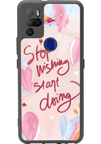 Omix X500 Pembe Motto Tasarımlı Glossy Telefon Kılıfı Çok Renkli