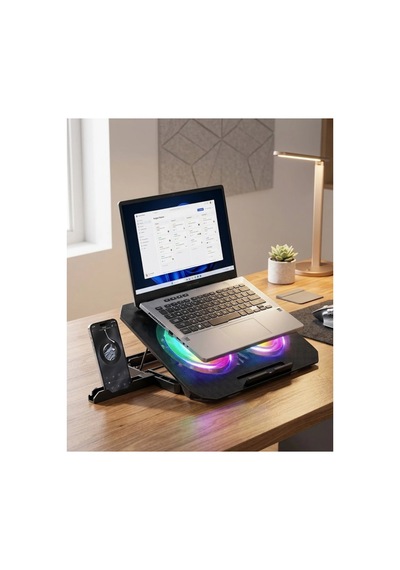 Rgb Fanlı Laptop Soğutma Standı Usb Girişli Notebook Yükseltici Belirtilmemiş