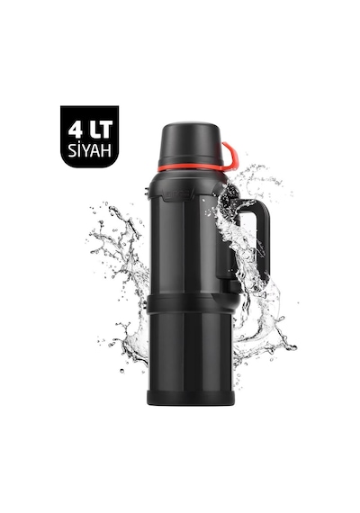 6271 Travel Pot Çelik Termos 4 Litre - Siyah Siyah