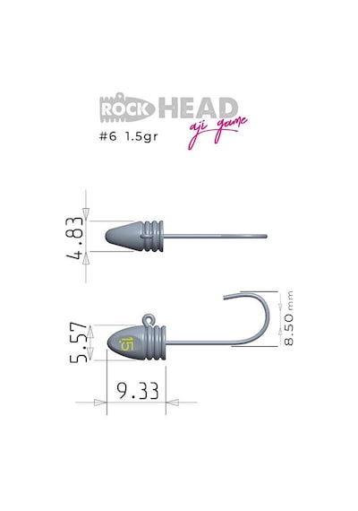 Fujin Rock-head Aji Game Jighead No:6 1.5gr