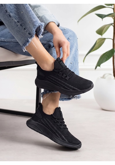 Siyah Unisex Yürüyüş Hafif Triko Ayakkabı-015 Siyah
