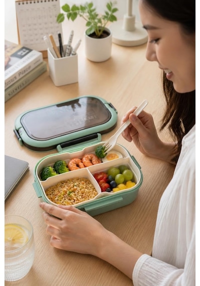 Lexroo 1200 Ml 2 Katlı 6 Bölmeli Bpa'sız Pp Plastik Sefer Tası Ve Diğer 16673183