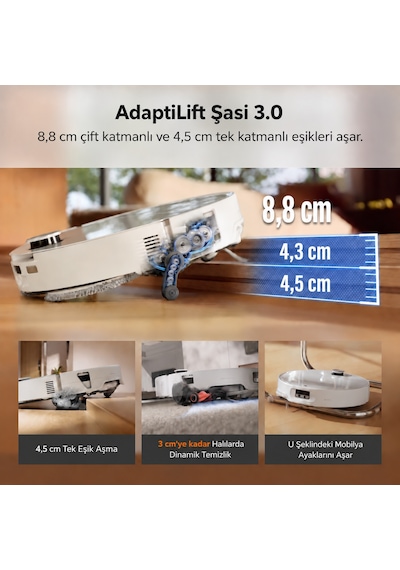 Roborock Qrevo Edge 3 Pro Akıllı Robot Süpürge Beyaz