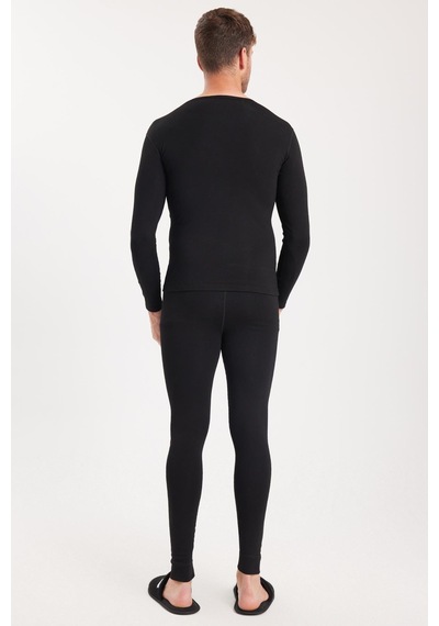 Tudors Erkek Slim Fit Dar Kesim Bisiklet Yaka Siyah Termal Alt Üst Takım-41730 SiYAH