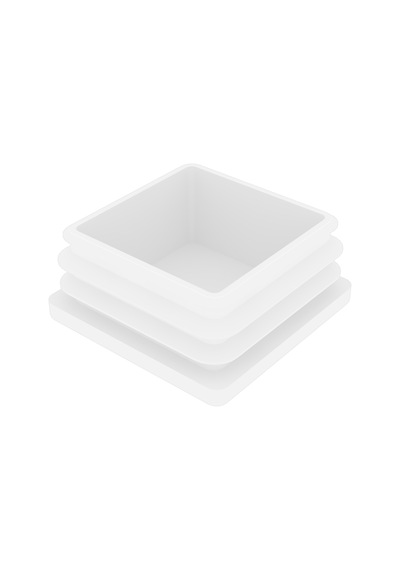 Cateksss 50x50 Mm Profil İçin Kademeli İçe Geçme Profil Tapası, Profil Kapak, Profil Tapa Beyaz - 35 Li Paket
