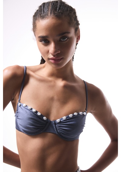 Penti Seashell Gri Balenli Bikini Üstü - Gamze Erçel Koleksiyonıu