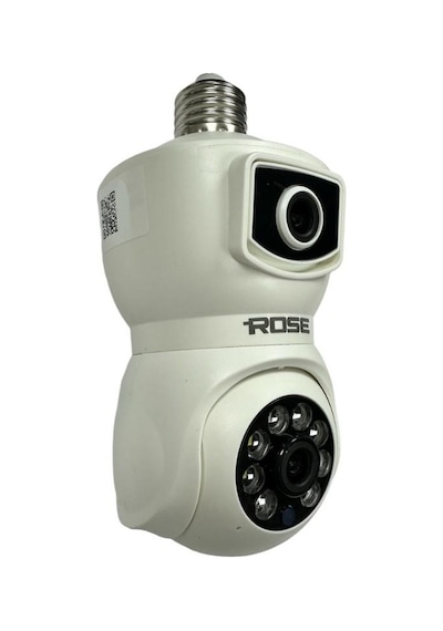 Rose Ahd-30125 Akıllı Wireless Ampül Kamera 360derece Hareketli Çift Kameralı