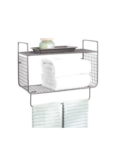 Metal Mutfak Banyo Duvar Rafı Terek Havluluk Wd-102 Siyah