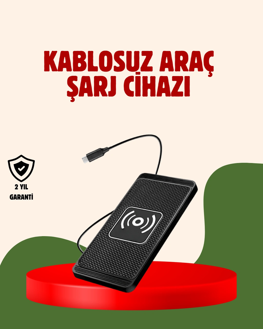 Kablosuz Manyetik Araç Şarj Pedi Hızlı, Güvenli, Isınma Korumalı Tasarım Standart