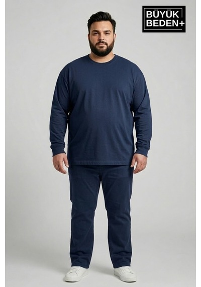 Süperlife Erkek Büyük Beden 3'lü Set Uzun Kollu 2 İplik Bisiklet Yaka Tişört Spr26bts942+3 Whıte-navy-grey Mel Süperlife Erkek Büyük Beden 3'lü Set Uzun Kollu 2 İplik Bisiklet Yaka Tişört Spr26bts942+3 Whıte-navy-grey Mel
