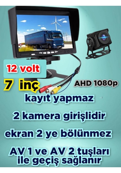 7'' Qled Ips Ekran Ve 1 Ad. Ahd 1080p 180 Derece Geniş Açı Kamera