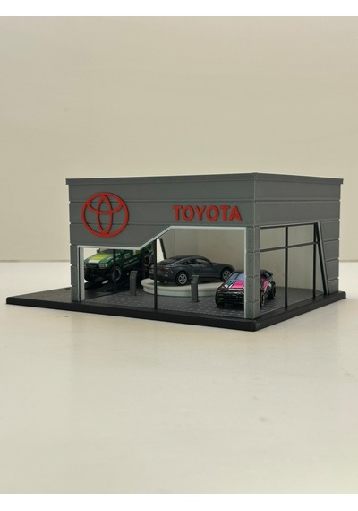 3d Baskı 1/64 Ölçekli Toyota Showroom Tasarımlı Diorama Araç Sergileme Garajı