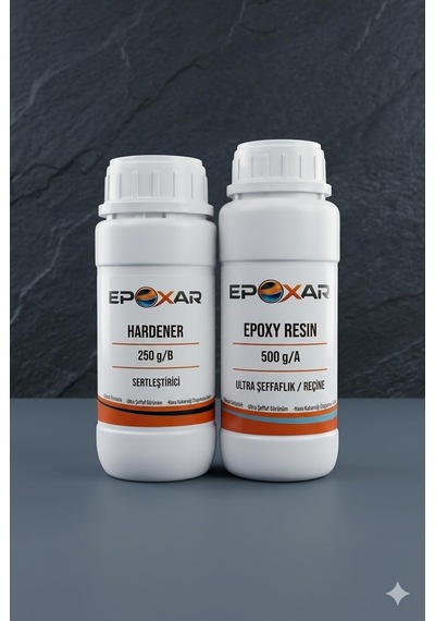 750g Şeffaf Epoksi Reçine Kit + 8'li Renkli Pigment Boya Avantaj Paketi Beyaz,siyah,yeşil,mavi,menekşe,sarı,kırmızı,mor 160 Ml