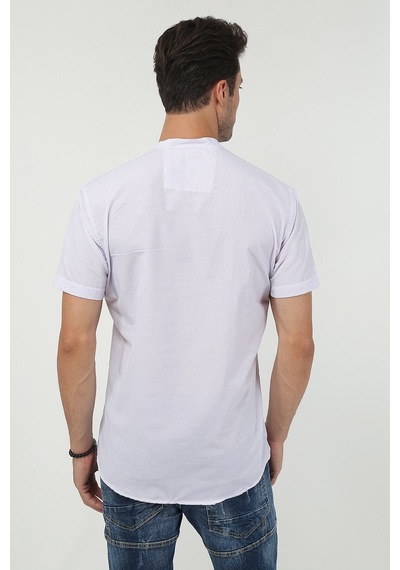 Erkek Hakim Yaka Yarım Patlı Ekoseli Kısa Kollu Slim Fit Gömlek 21y-4300602-01 Lila Lila