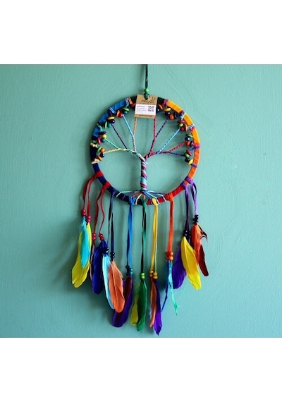 Rüya Kapanı Dream Catcher Hayat Ağacı Model 3 Çok Renkli