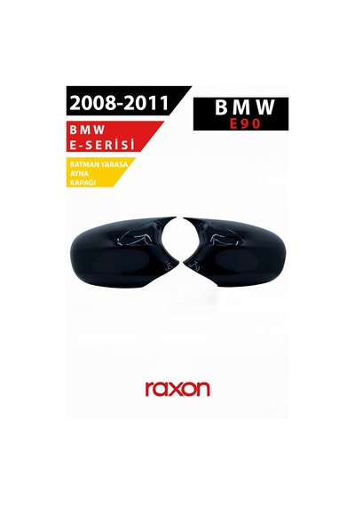 Bmw 3 Serisi E90 2008-2011 Batman & Yarasa Ayna Kapağı Parlak Piano Black Sport