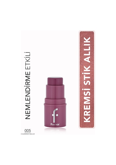 Flormar To Go Işıltılı & Doğal Bitişli Yoğunluğu Ayarlanabilir Kremsi Stick Allık 005 Charming Mauve