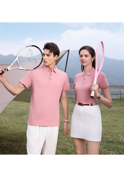 New Performance.arw50358.serintutan-antibakteriyel-yüksek Kalite.düğmeli Polo T.shirt Pudra