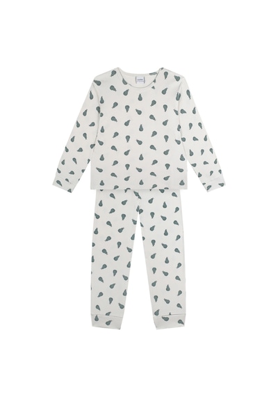 Antebies Organik Gri Yeşil Erkek Çocuk Pijama Takımı Renkli