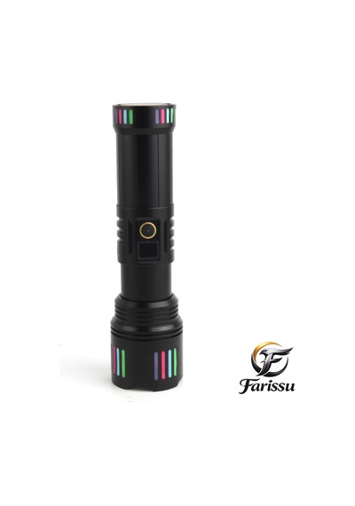 R517 200w Beyaz Lazer El Feneri + Yedek 9000mah Batarya Hediye - 6000 Lümen Siyah