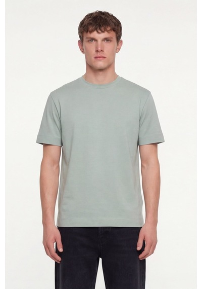 Sabri Özel Erkek Açık Yeşil Normal Kesim Regular FitPamuk Dokuma Bisiklet Yaka Basic T-shirt Sabri Özel Erkek Açık Yeşil Normal Kesim Regular FitPamuk Dokuma Bisiklet Yaka Basic T-shirt