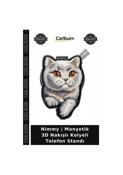 Nimmy Manyetik 3d Nakışlı Kolyeli Telefon Standı Mobil Aksesuar Görüntülü Stand Dekoratif Stant çok renkli