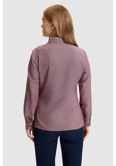 U.S. Polo Assn. Kadın Bordo Uzun Kollu Basic Gömlek 50324791-vr177 New Plum