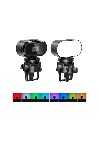 Jmary Fm-16rgb Mandallı Dijital Led Göstergeli Telefon-kamera Üstü Rgb Lamba 750mah Siyah