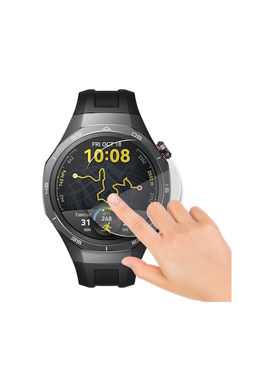 Huawei Watch Gt5 Pro 46mm Uyumlu Kolay Takılabilir Takma Aparatlı Temperli Cam Ekran Koruyucu