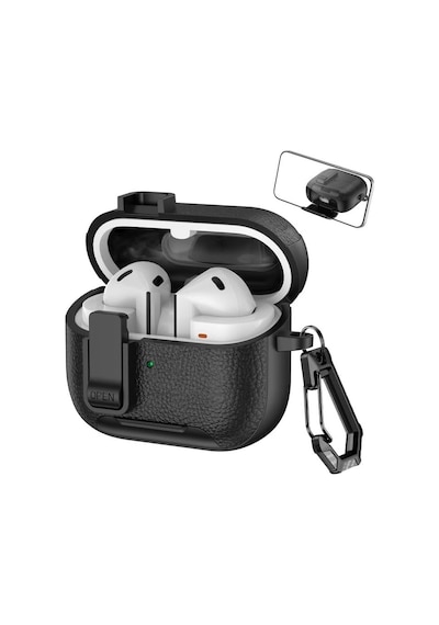 Galaxy Buds 3-pro-3 Fe İçin Guard-stant Kulaklık Kılıfı Çizilme Ve Darbe Önleyici Buds 3 Pro Koruyucu Rahat Tutuş Sağlayan Kilit Tasarımlı Deri Görünümlü Buds 3 Pro Kılıfı Siyah
