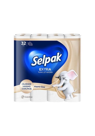 Selpak Extra Kaşmir Katkılı Tuvalet Kağıdı 32'li 2'li Avantaj Paketi Mıchu