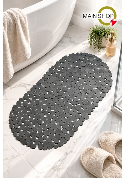 Vantuzlu Banyo Ve Duşakabin Kaydırmaz Paspas, Küvet İçi Mat 34x68 Cm M-130 Gri