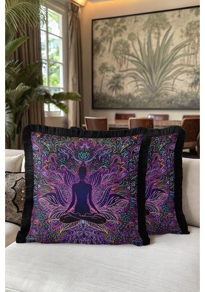 Mandala Lotus Renkli Saçaklı Yastık Kılıfı - Meditasyon Bohem Siyah Mor Püsküllü Kırlent Kılıfı Grili Kobalt Mavi Mandala Lotus Renkli Saçaklı Yastık Kılıfı - Meditasyon Bohem Siyah Mor Püsküllü Kırlent Kılıfı Grili Kobalt Mavi