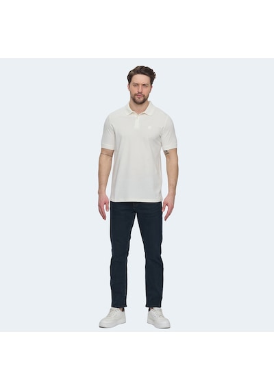 Lumberjack 5M MB CT953 POLO T SH 5FX Erkek  Kırık Beyaz Tişört