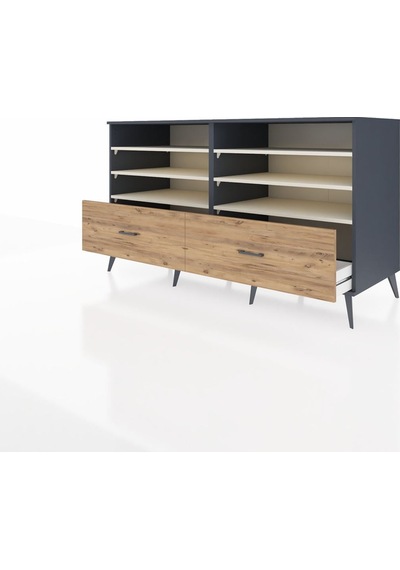 Kronos Konsol 6 Raflı 2 Çekmeceli 176x59x99 Antrasit-aytaşı/çam Aytası/atlas Çam - Antrasıt Kronos Konsol 6 Raflı 2 Çekmeceli 176x59x99 Antrasit-aytaşı/çam Aytası/atlas Çam - Antrasıt