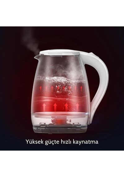 Deerma Sh30w 1,7lt Mavi Işıklı Cam Kettle & Su Isıtıcı