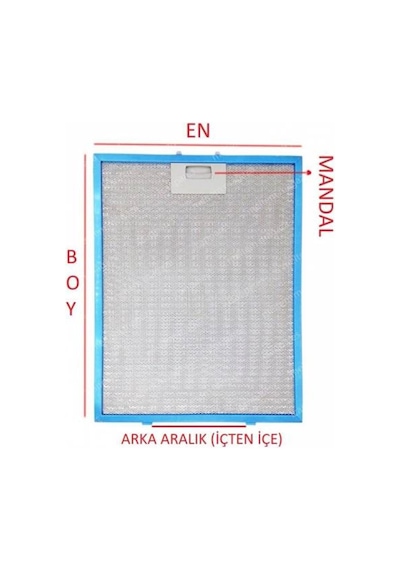 Arçelik Uyumlu Davlumbaz 30X34,5 Cm Arka Ara 12,5 Aspiratör Filtresi - 463322581
