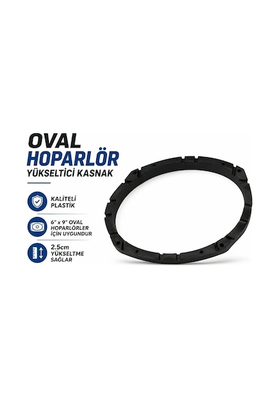 Oval Hoparlör Yükseltici Kasnak - 2 Adet - Kaliteli , Vida Yerleri Olan Kayık Hoparlör Kasnağı - 2 A