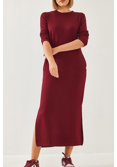 Shade Kadın Modal Kumaş Uzun Elbise 60351127 - Bordo