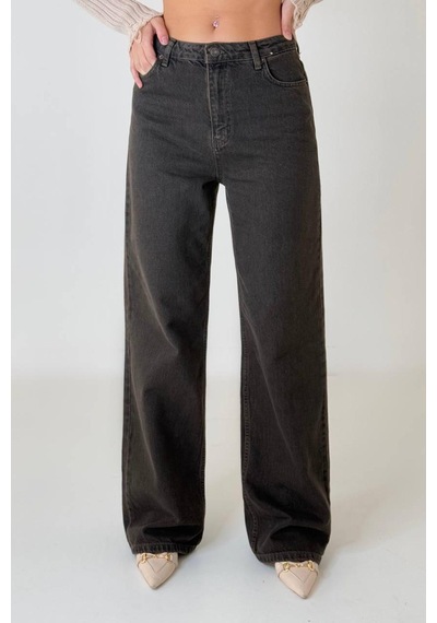 Lacarino 7714 W.leg Kadın Jean Pantolon Kahve